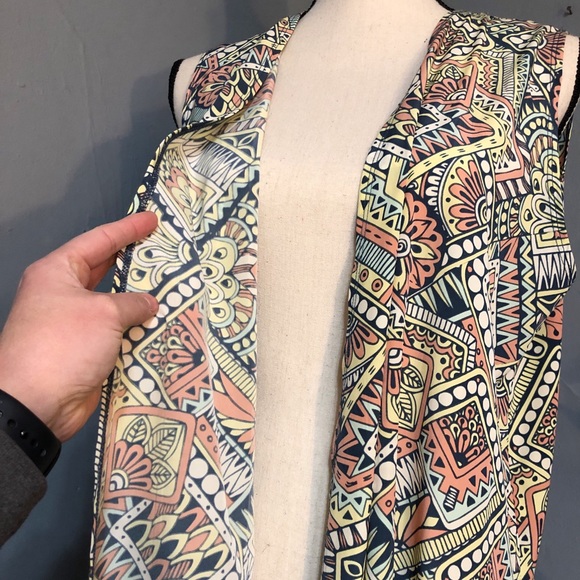 LulaRoe Beautiful Long Sleeveless Cardigan - Picture 3 of 5